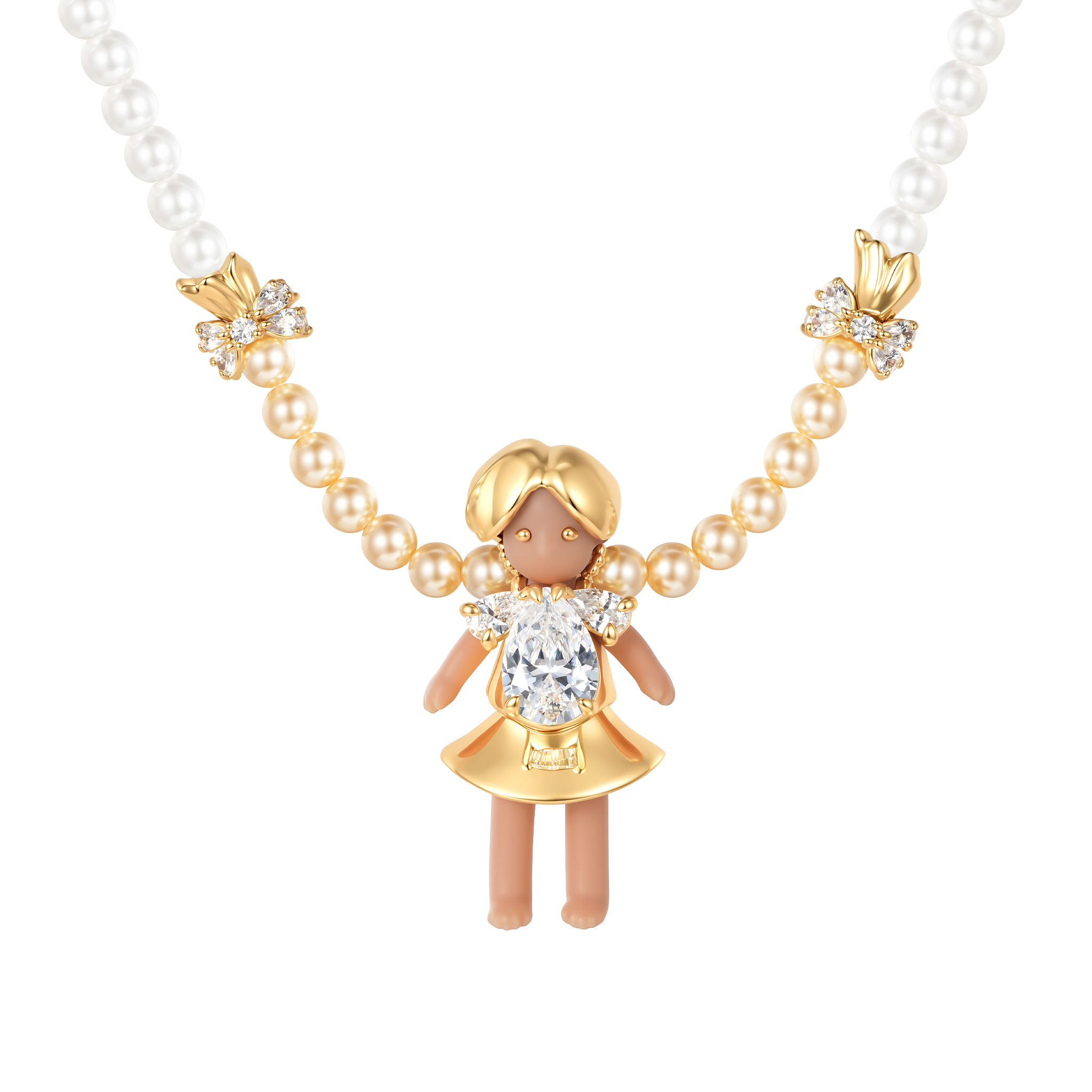 Paradise / Medium Pearl Braided Girl Necklace