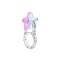 YVMIN Paradise Lucky Star Spin Ring featuring a celestial star design and rotating band, crafted in silver-tone metal.