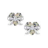 Paradise / Heart Bow Stud Earrings