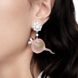 Orchard / Transparent Carrot Drop Earrings