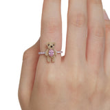 Paradise / Flocked Mini Bear Soft Ring