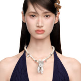 YVMIN X SHUSHUTONG / Rubber Band Puppy Pearl Necklace