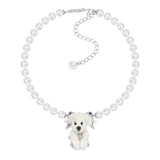 Paradise / Star Polka Dot Plush Puppy Pearl Necklace