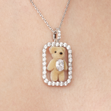 Paradise / Inlaid Mini Bear Necklace