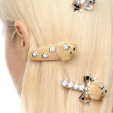 Paradise / Flower Lying Down Puppy Hair Clip