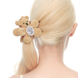 YVMIN Paradise Flower Bear Hair Claw Clip with floral and bear design, ideal for securing hair with a cute, decorative accessory.