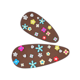 Paradise / Floral Pavé Leather Hair Clip