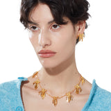 Ripple / Butterfly Cluster Short Tassel Necklace