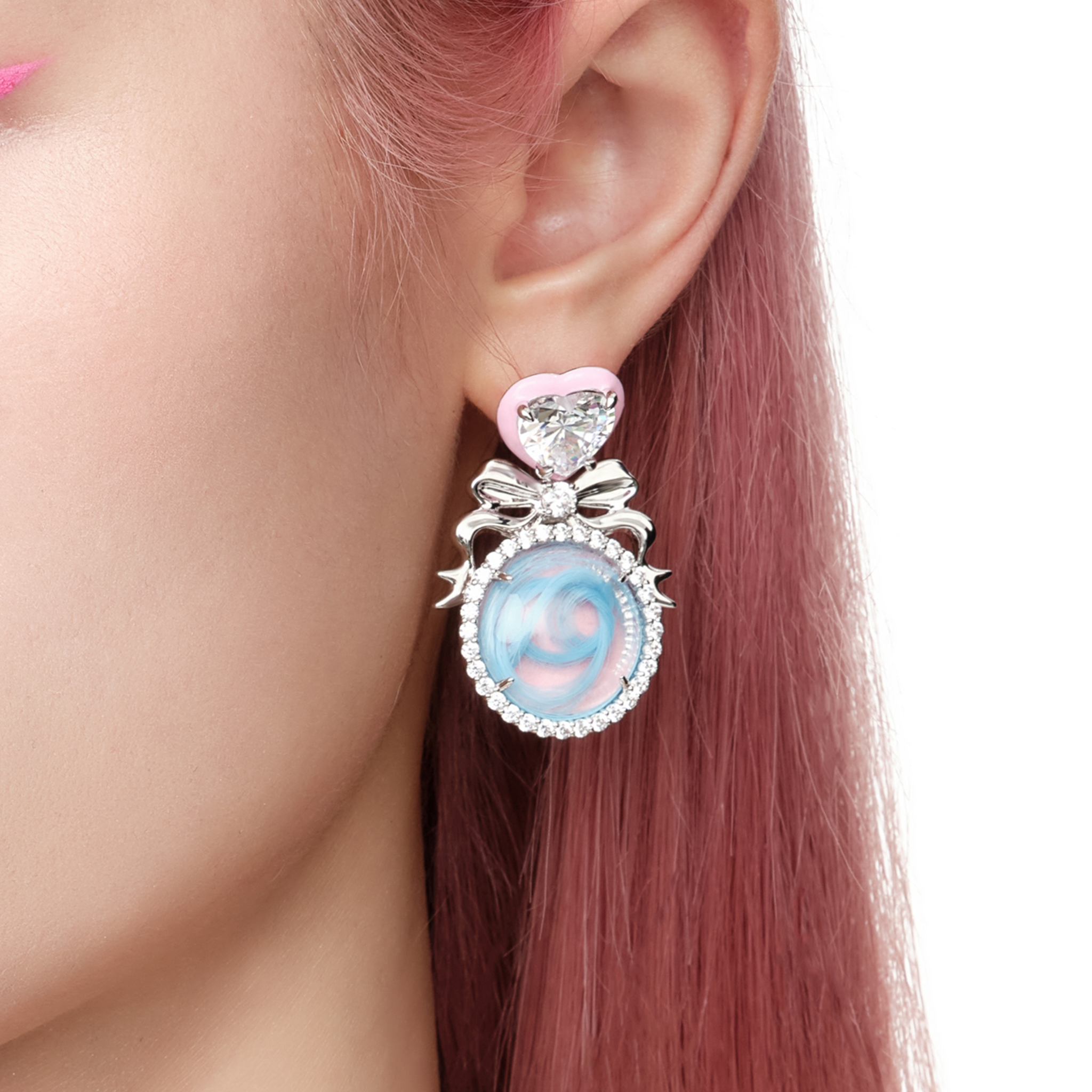 YVMIN X Ashley Williams Mourning stud earrings with distinctive sculptural detailing
