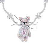 Paradise / Floral Cat Bow Ribbon Necklace