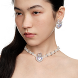 Paradise / Cat Heart Pearl Flower Necklace