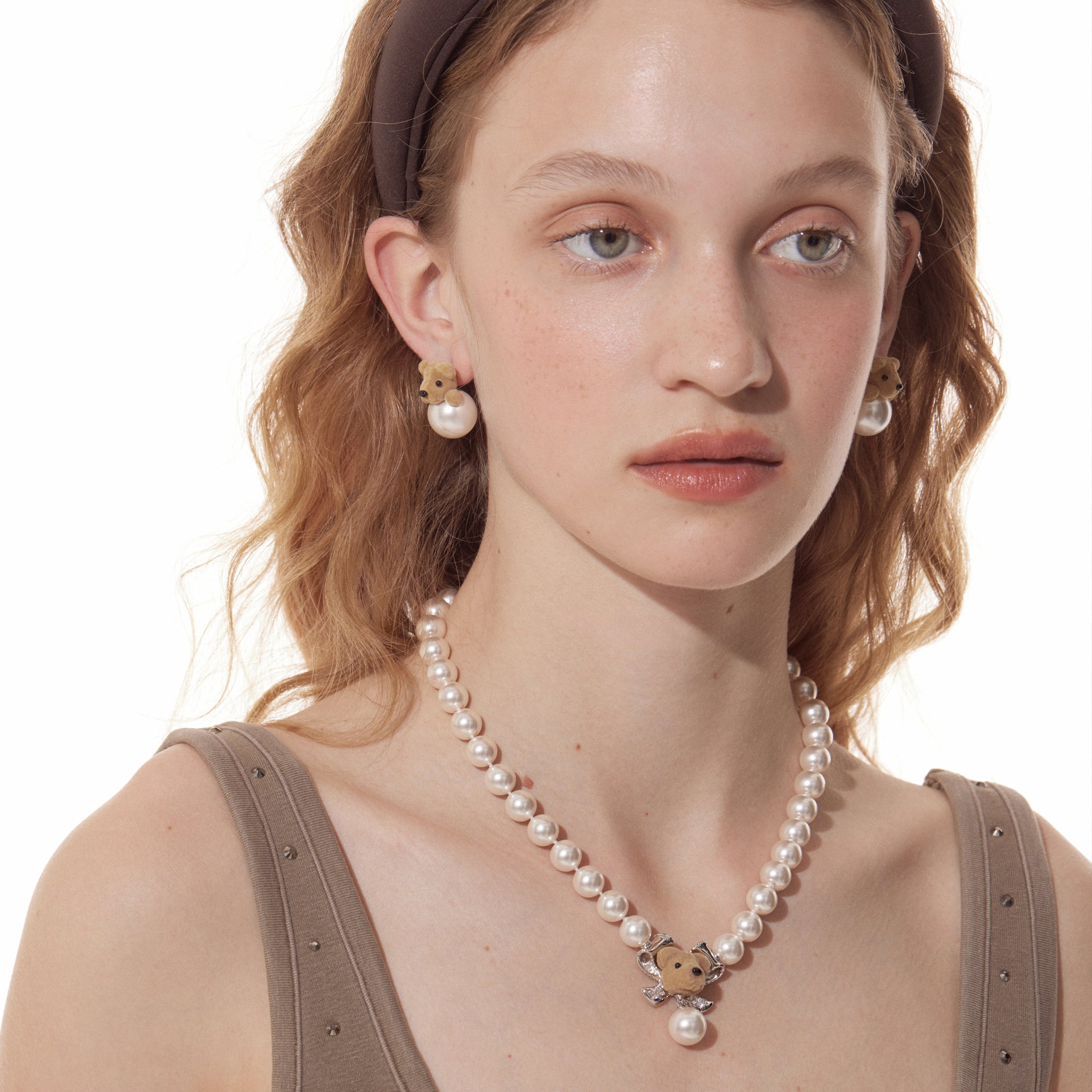 Paradise / Bear Head Bow Pearl Necklace – YVMIN