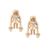 Paradise / Medium Girl Pearl Tassel Stud Earrings