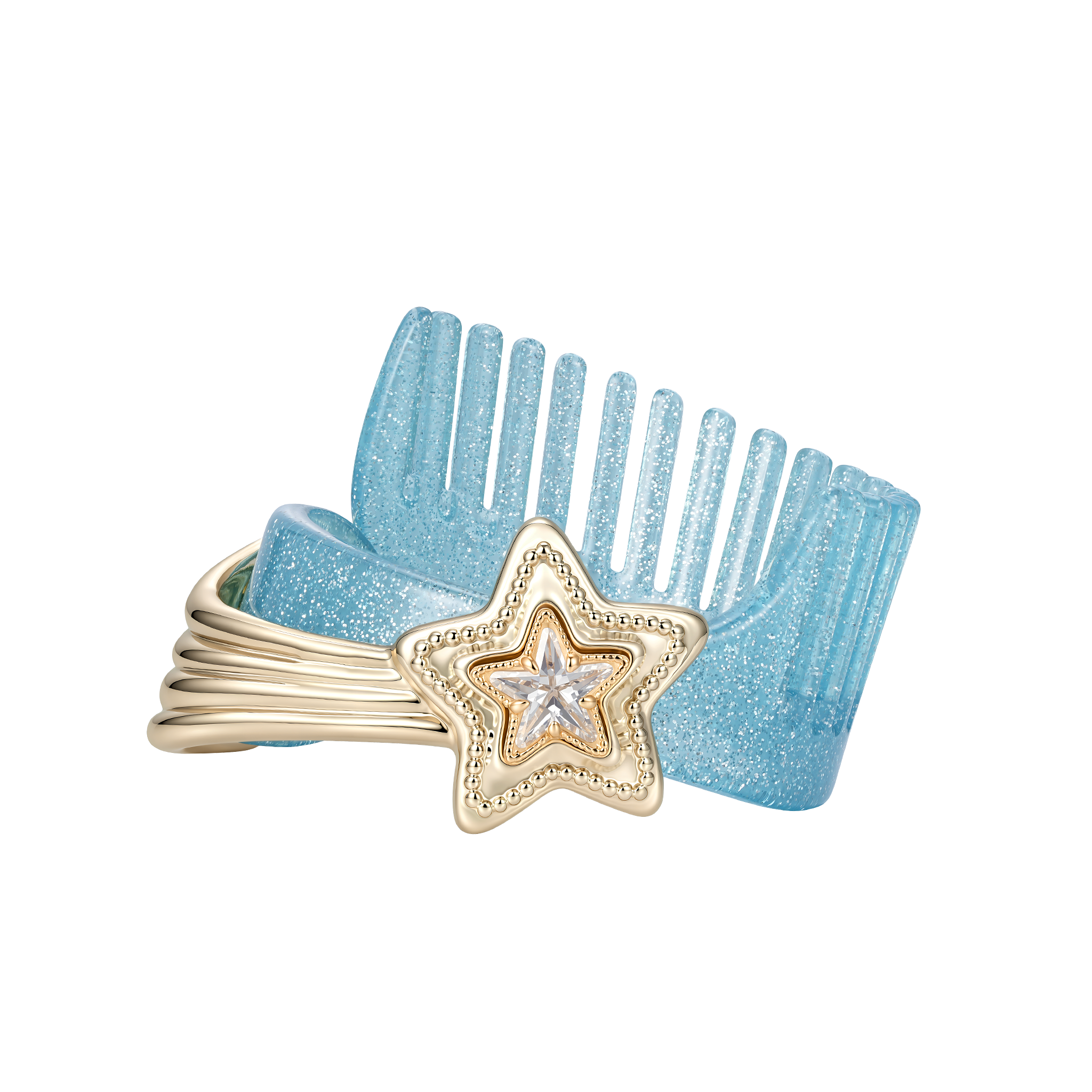 YVMIN X Ashley Williams Meteor Comb bracelet with sculptural silver-tone design
