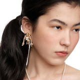 Paradise / Medium Girl Pearl Tassel Stud Earrings