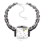 YVMIN X Ashley Williams Scroll Choker necklace with intricate scroll design on a model