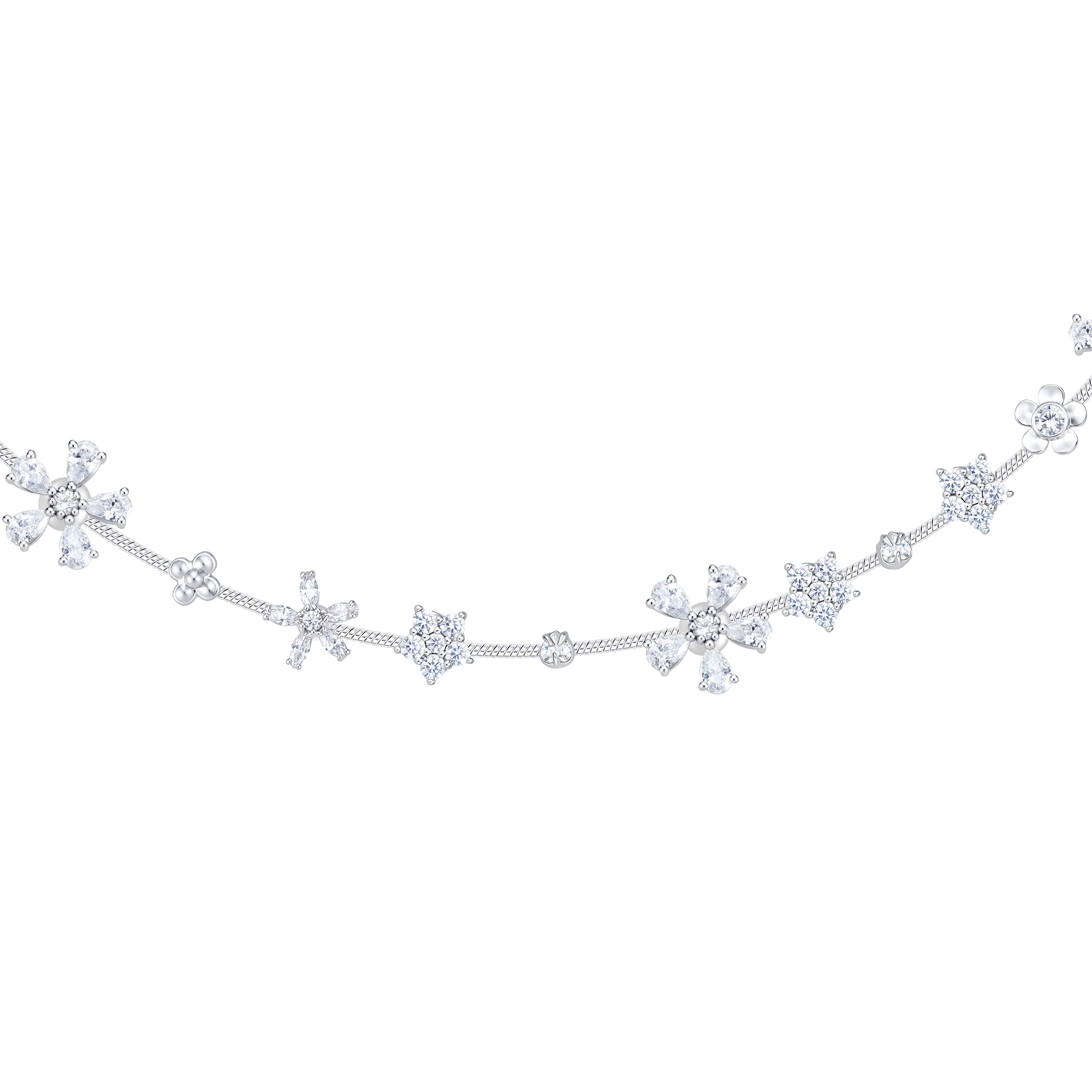 Paradise / Single-Layer Gem Flower Necklace