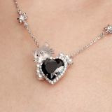 Paradise / Cat Hugging Heart Necklace