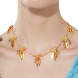 Ripple / Butterfly Cluster Short Tassel Necklace