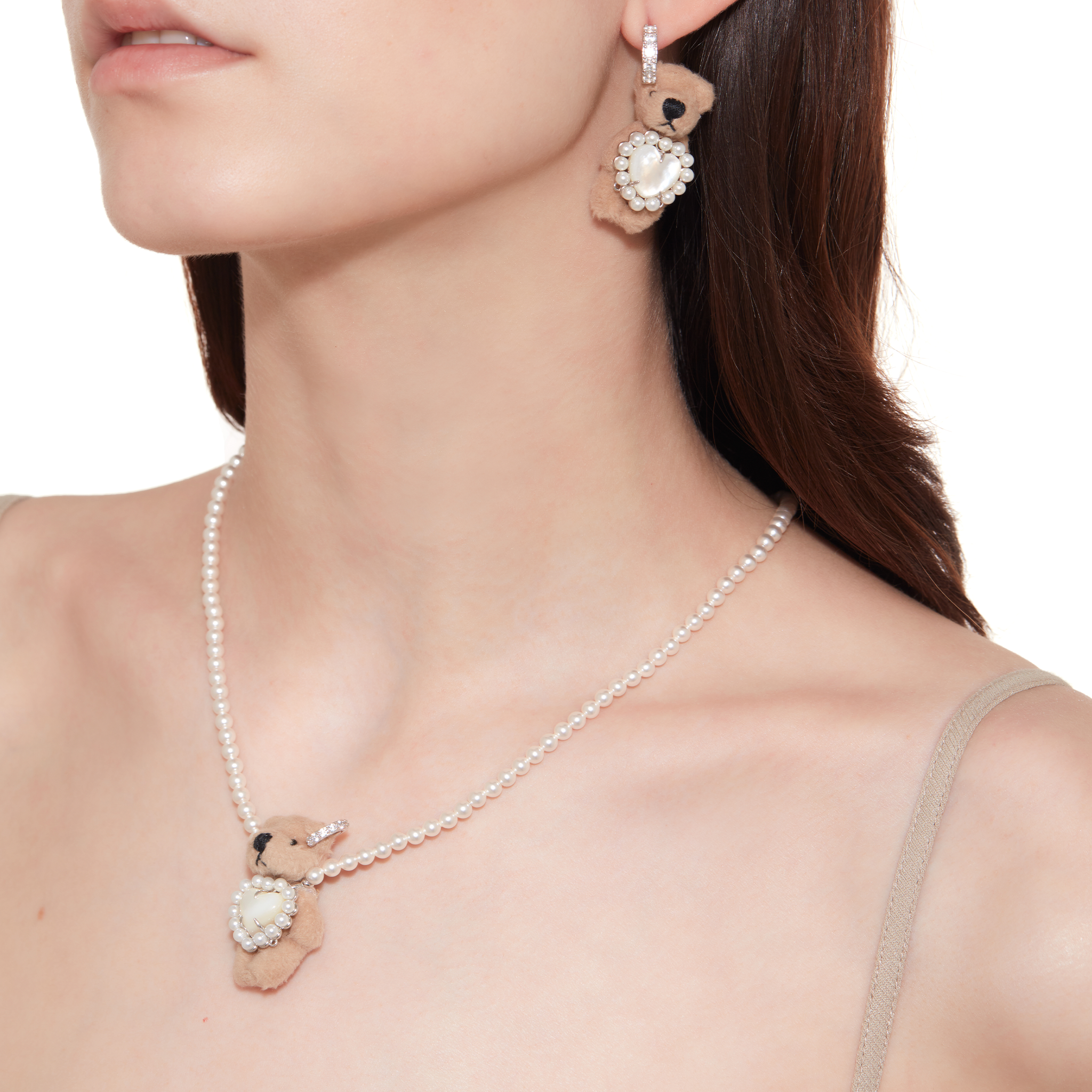 Paradise / Heart Shell Pearl Tassel Bear Necklace – YVMIN Paradise / Heart Shell Pearl Tassel Bear Necklace – YVMIN