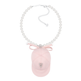 Orchard / Fabric Hat Charm Detachable Pearl Necklace