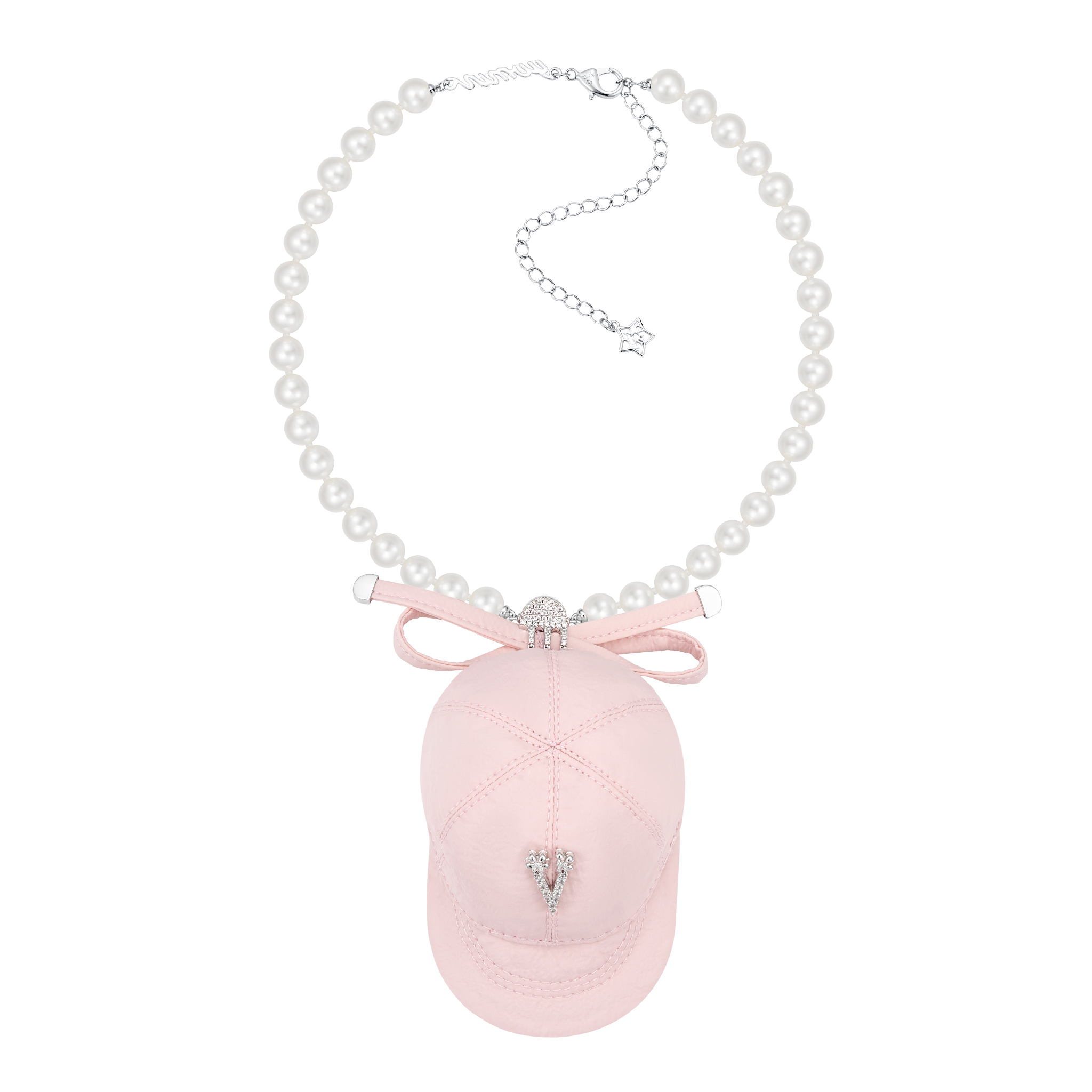 Orchard / Fabric Hat Charm Detachable Pearl Necklace