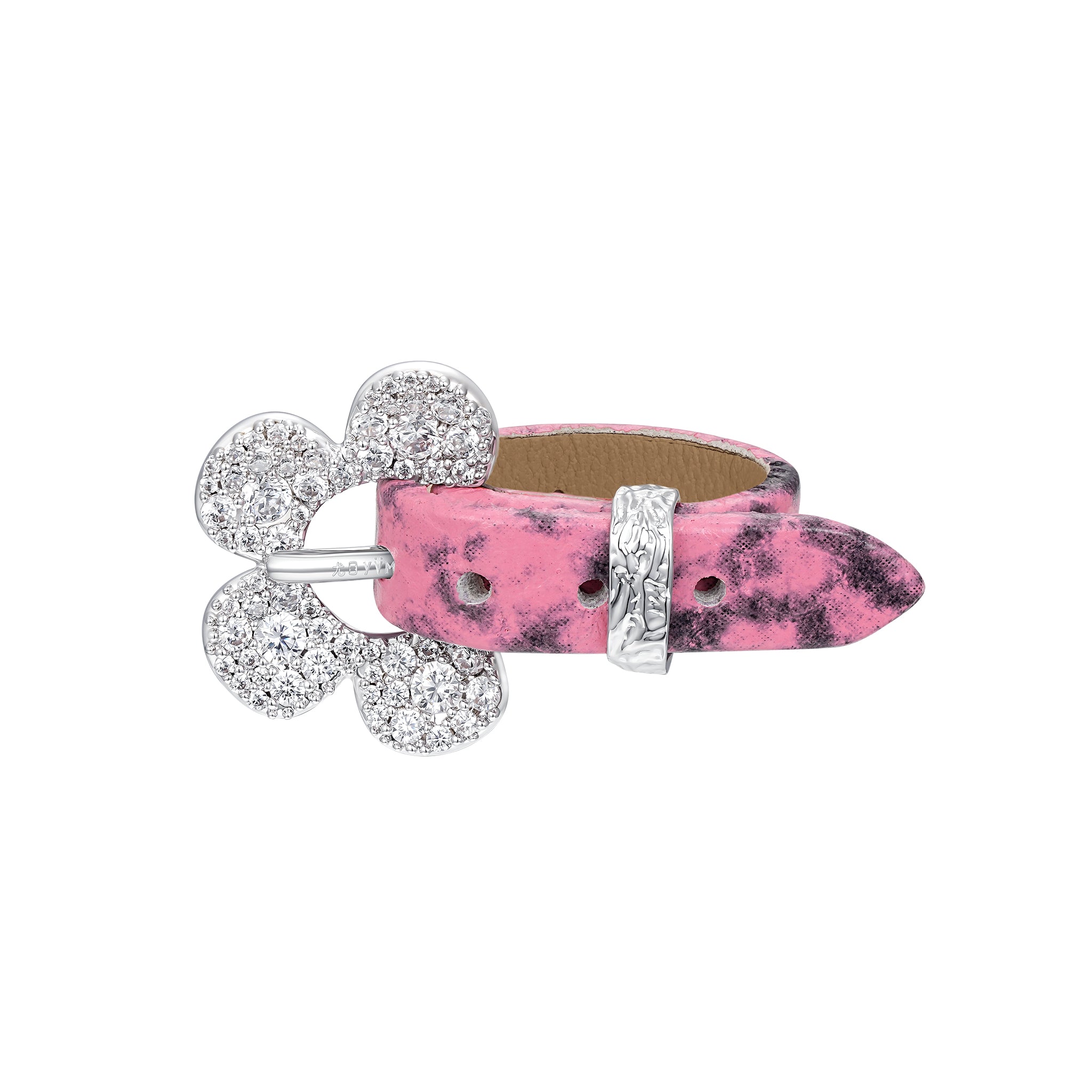 Paradise / Pave Flower Buckle Belt Ring