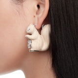 Paradise / Wooden Squirrel Earring