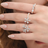 Paradise / Double-Layer Gem Flower Ring