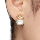 Paradise / Mini Cat Head Mother-of-Pearl Gem Stud Earrings