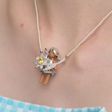 Paradise / Medium Girl Sunflower Pearl Necklace