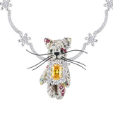 Paradise / Floral Cat Bow Ribbon Necklace