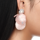 Orchard / Fabric Hat Pearl Drop Earrings