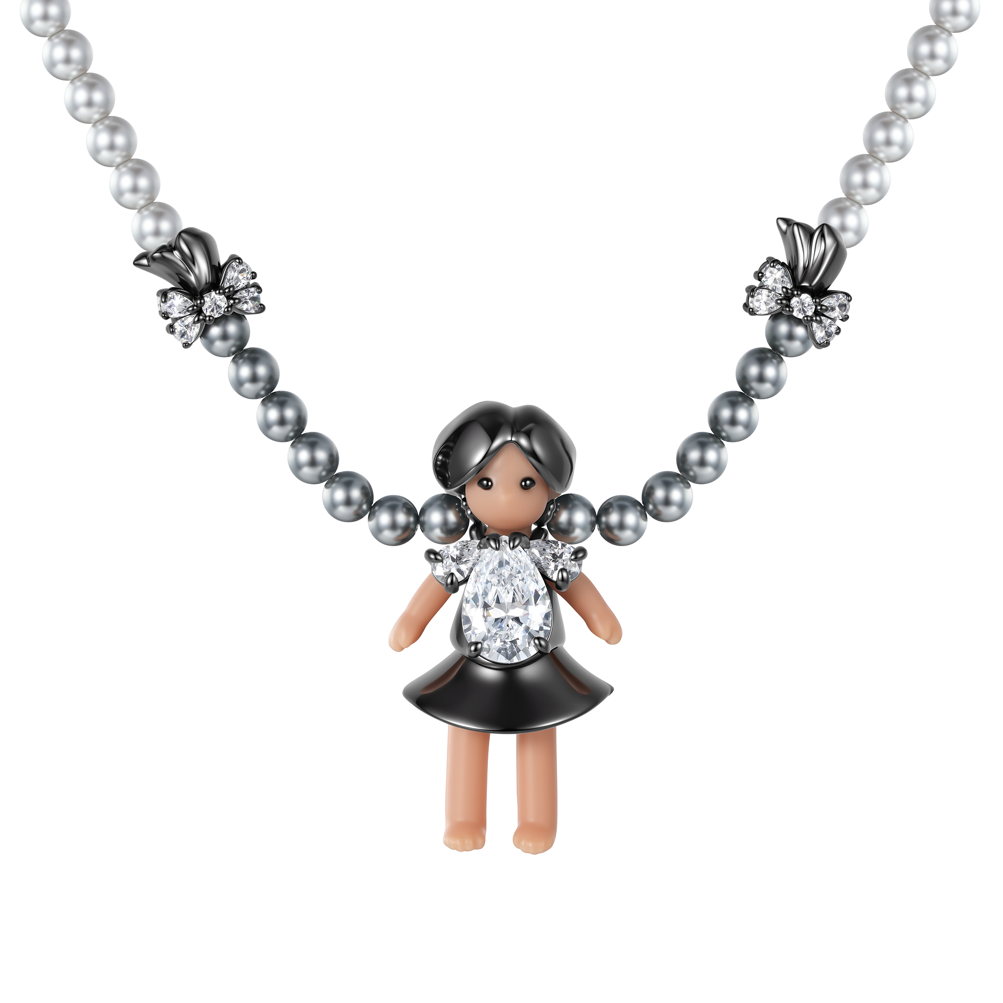 Paradise / Medium Pearl Braided Girl Necklace