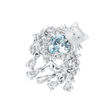 Paradise / Mini Cat Head Heart Gem Daisy Ring