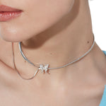 YVMIN Ripple Liquefied Butterfly Layers Choker featuring a unique wavy design and layered butterfly accents.