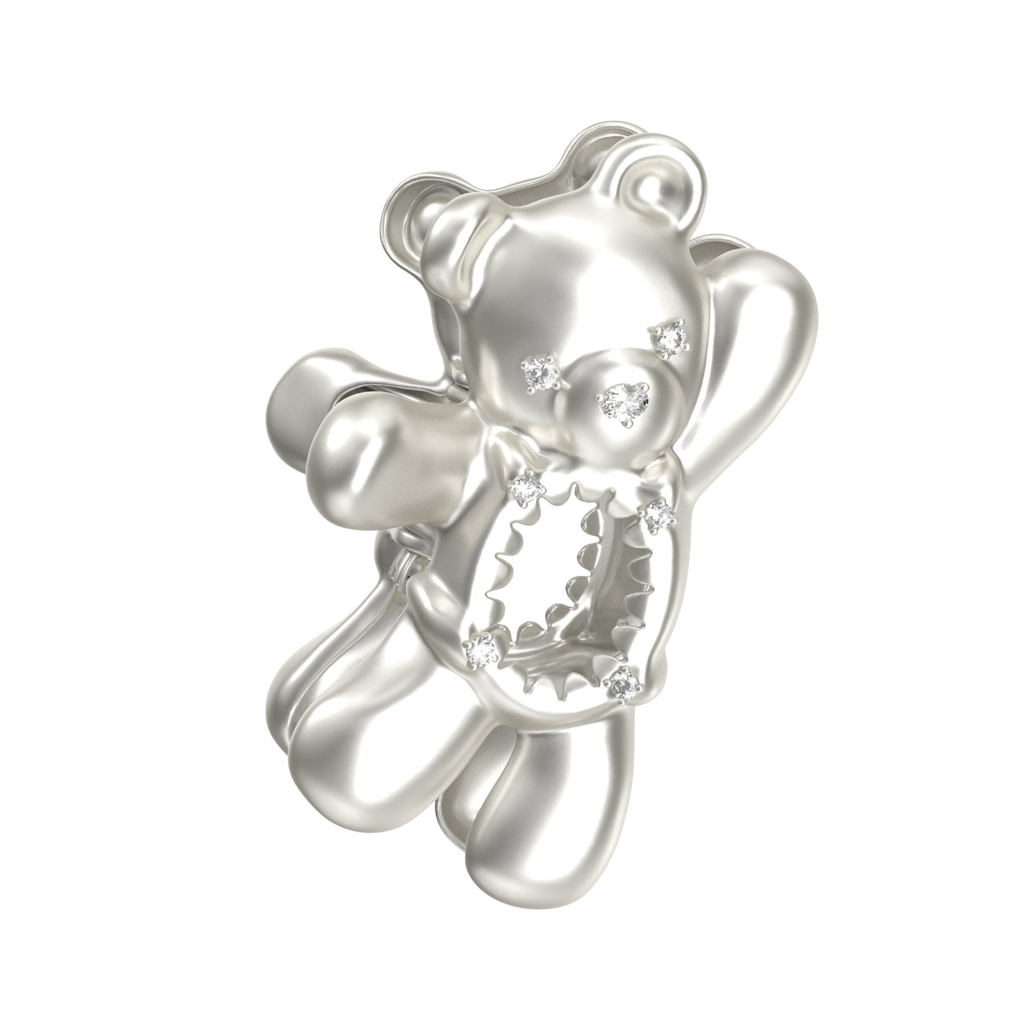 YVMIN Paradise waving bear metal hair claw clip with engraved design, strong grip, and decorative bear motif for stylish hair styling.