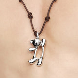 Paradise / Greeting Bear Leather Chain Necklace