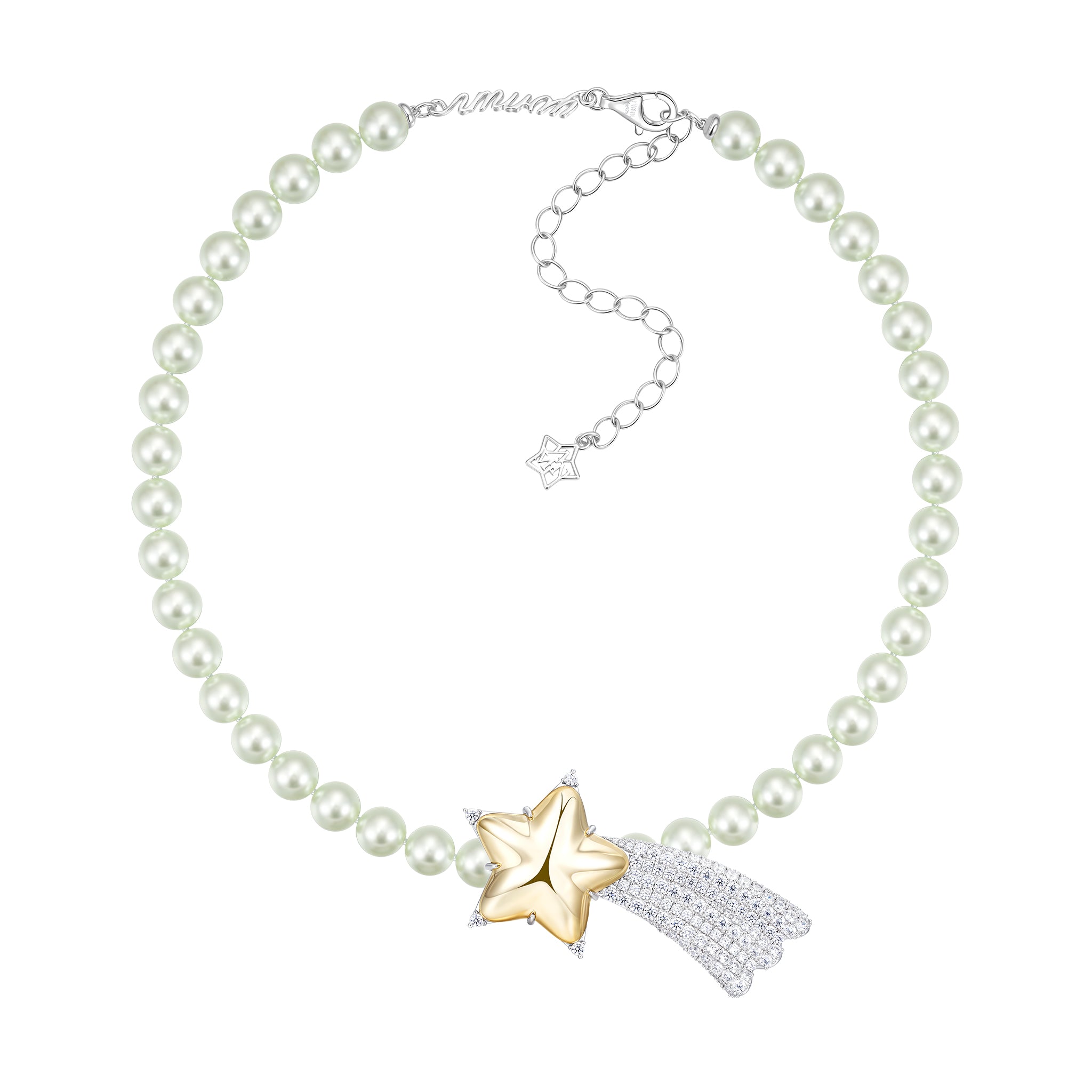 Paradise / Long Tail Shooting Star Hair Clip Pearl Necklace