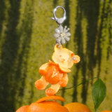 Orchard / Orange Bear Flower Key Ring Pendant