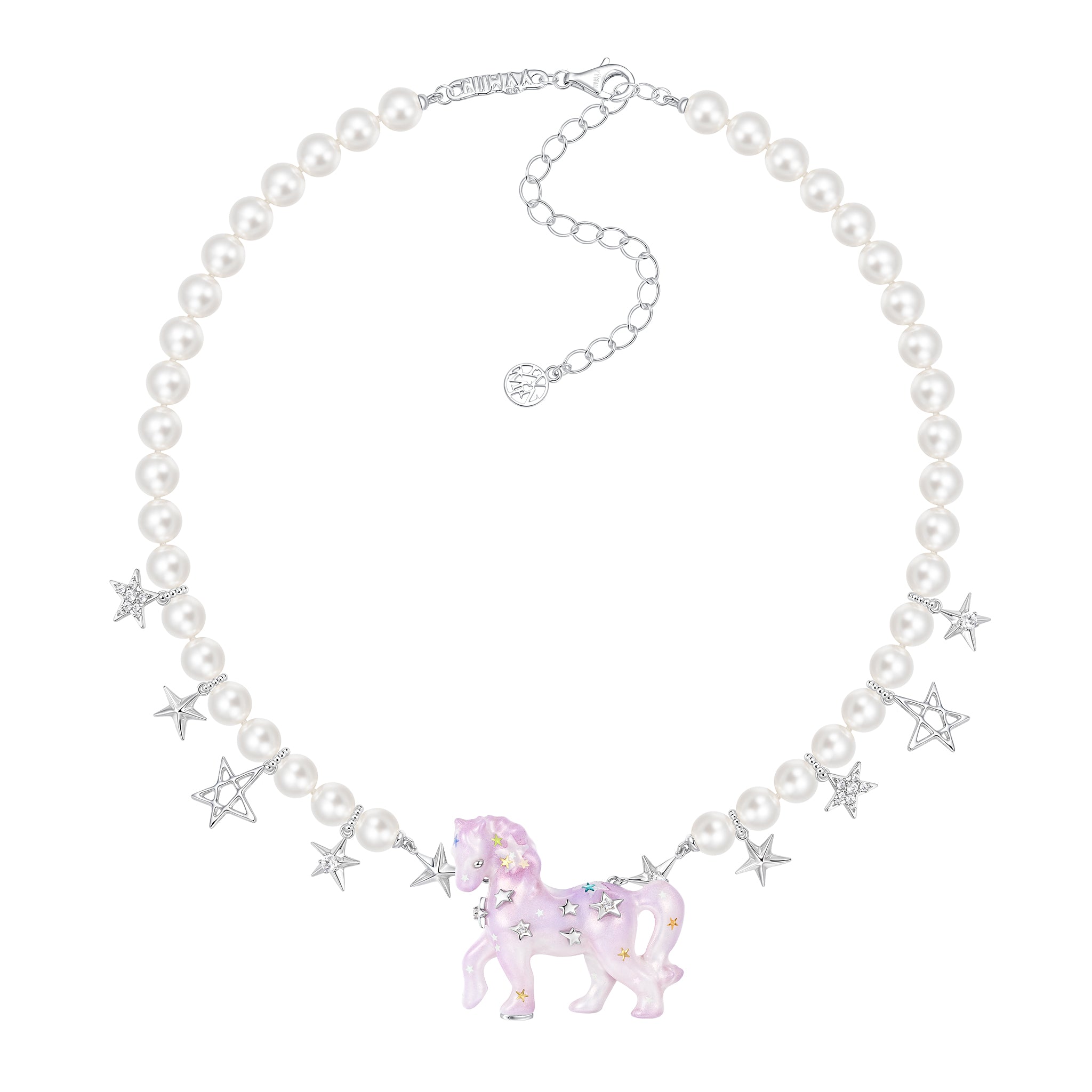 Paradise / Pony Star Chain Pearl Necklace