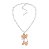 Paradise / Greeting Wooden Bear Chain Necklace