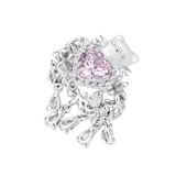 Paradise / Mini Cat Head Heart Gem Daisy Ring