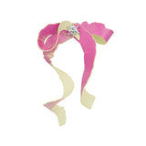 Paradise / Apple Peel Leather Bow Gemstone Earring