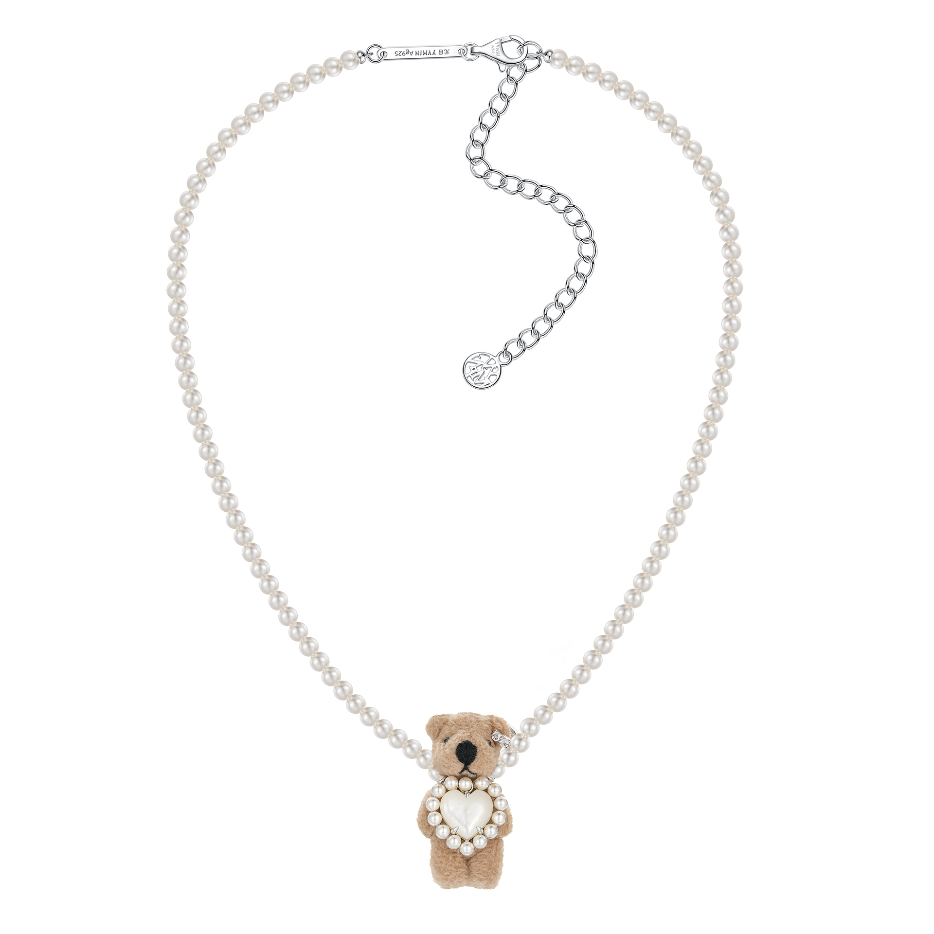 ネックレス・ペンダント [Yvmin] Tilted Heart Zircon Furry Bear Chain Necklace Paradise / Broken Furry Bear Necklace – YVMIN