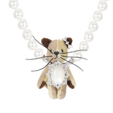 Paradise / Floral Cat Pearl Necklace
