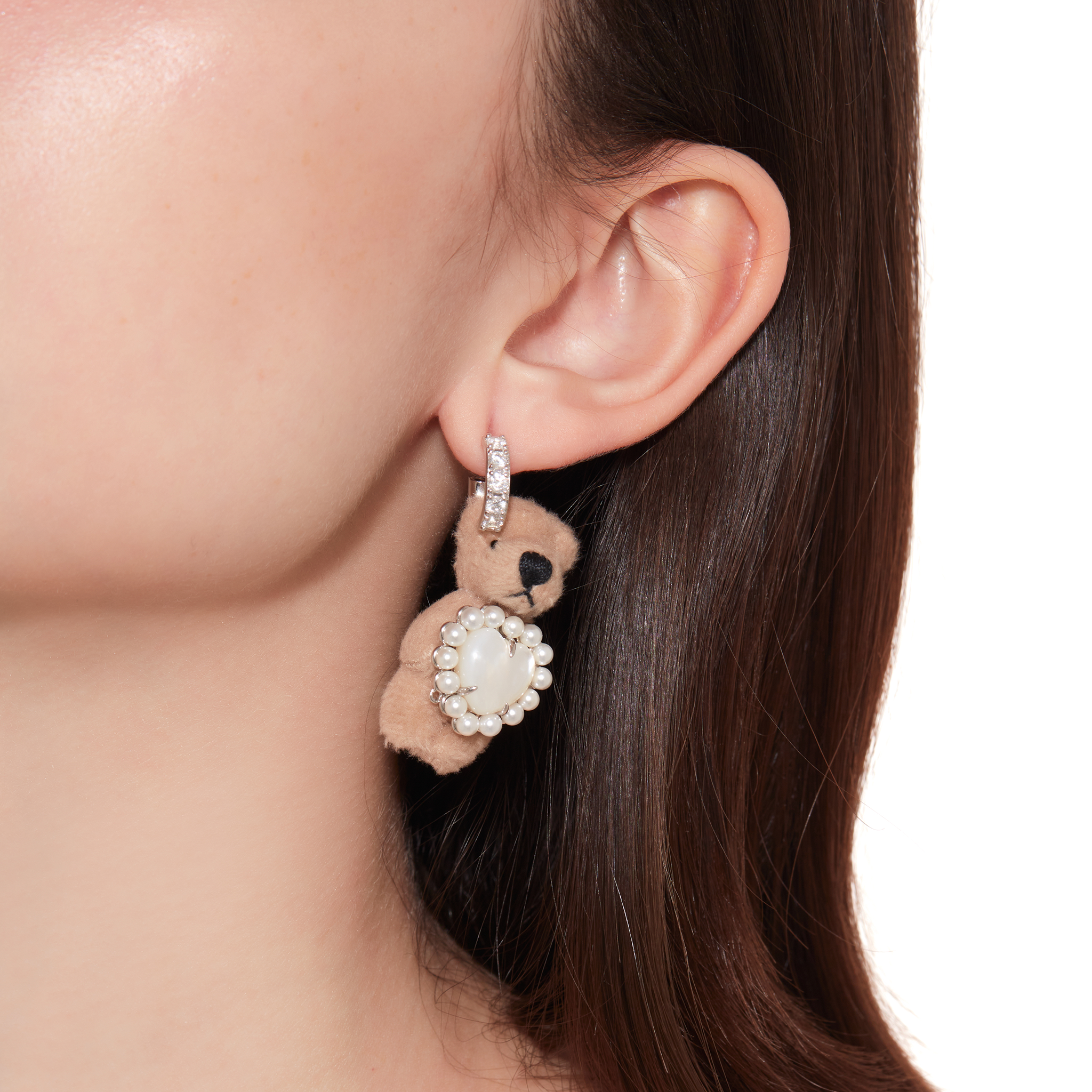 Paradise / Heart Shell Pearl Tassel Bear Earring – YVMIN Paradise / Heart Shell Pearl Tassel Bear Earring – YVMIN
