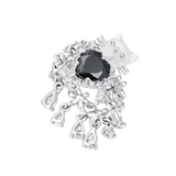 Paradise / Mini Cat Head Heart Gem Daisy Ring