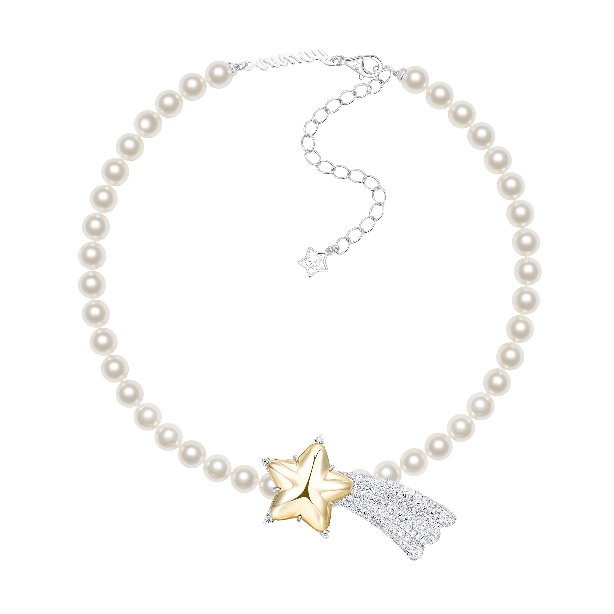 Paradise / Long Tail Shooting Star Hair Clip Pearl Necklace