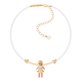 Paradise / Medium Pearl Braided Girl Necklace